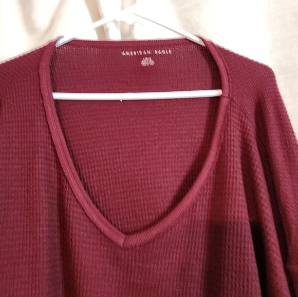 Maroon Cropped long-sleeved top - Picture 2 of 4